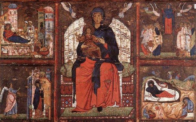 unknow artist Virgin and Child Enthroned with Scenes from the Life of the Virgin